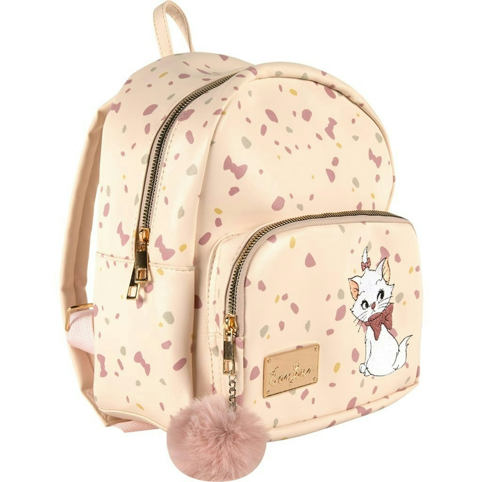 image 1 of Disney Marie Premium Faux Leather Backpack Cream