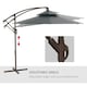 image 4 of Outsunny 2.7m Cantilever Banana Parasol Outdoor Sun Shade w/ Crank, Dark Grey