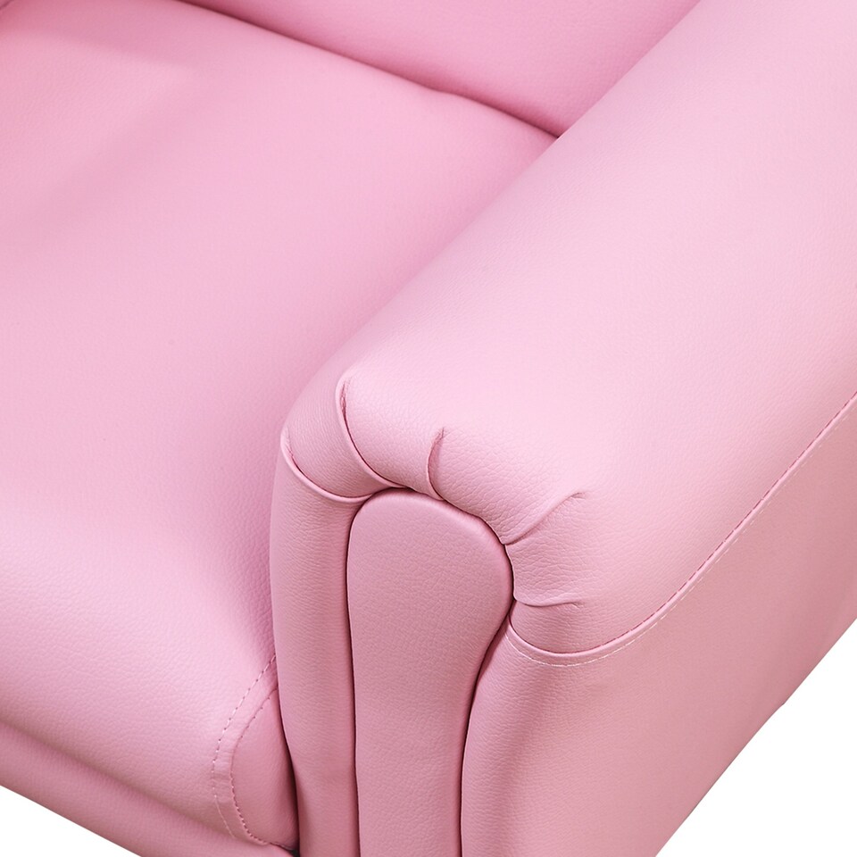 image 1 of HOMCOM Kids Sofa Set Toddler Chair Children Couch Seating Armchair w/ Footstool Pink