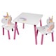 image 2 of Kids Wooden Table And 2 Chairs Themed Set | White | Unicorn | 3