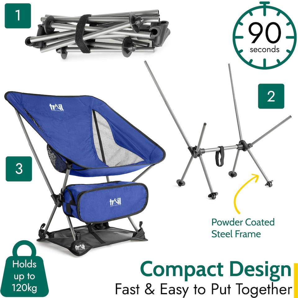 image 1 of Hawk Lightweight Folding Chair - Blue