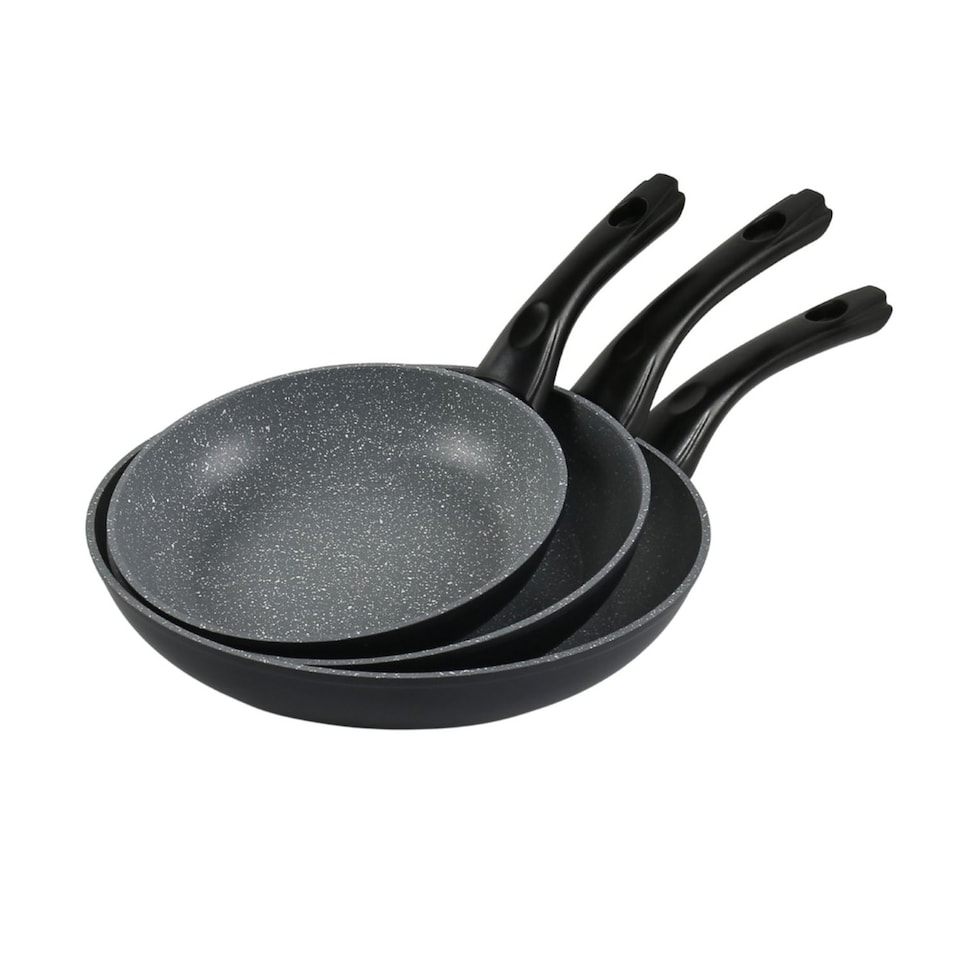 image 1 of 9-PC Black Marble Pots & Pans Set