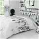 image 1 of VELVETIO Feathers Geometric Printed Duvet Cover Set Reversible Polycotton Beddings White | Super King