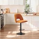 image 5 of SONARA Set of 1 Adjustable Velvet Upholstered Breakfast Bar Stools | Orange