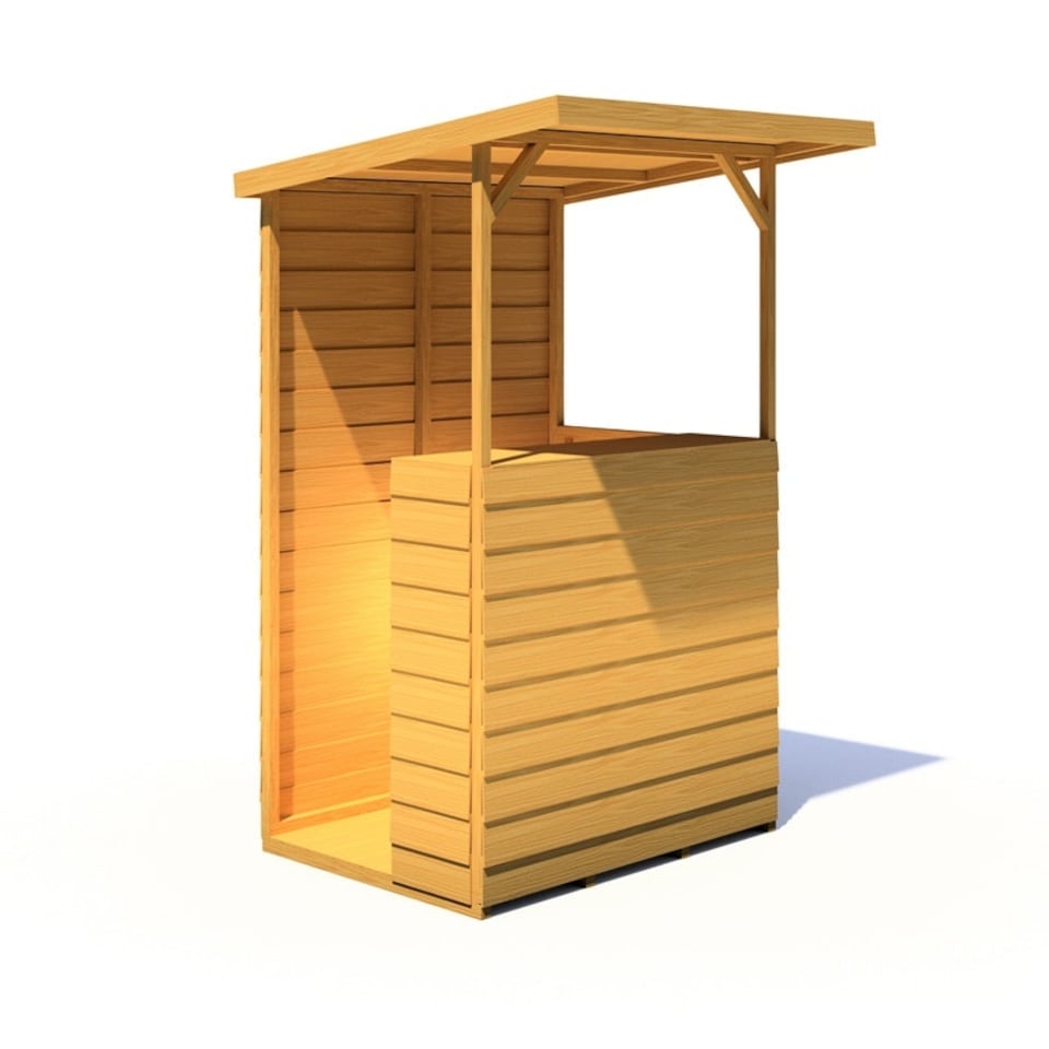 image 1 of Tiki 4 x 3 Feet Garden Bar - Wood - L126.4 x W125.6 x H205.4 cm Brown