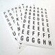 image 3 of Pack of 144 A-Z Black on White 13x13m Alphabet Stickers