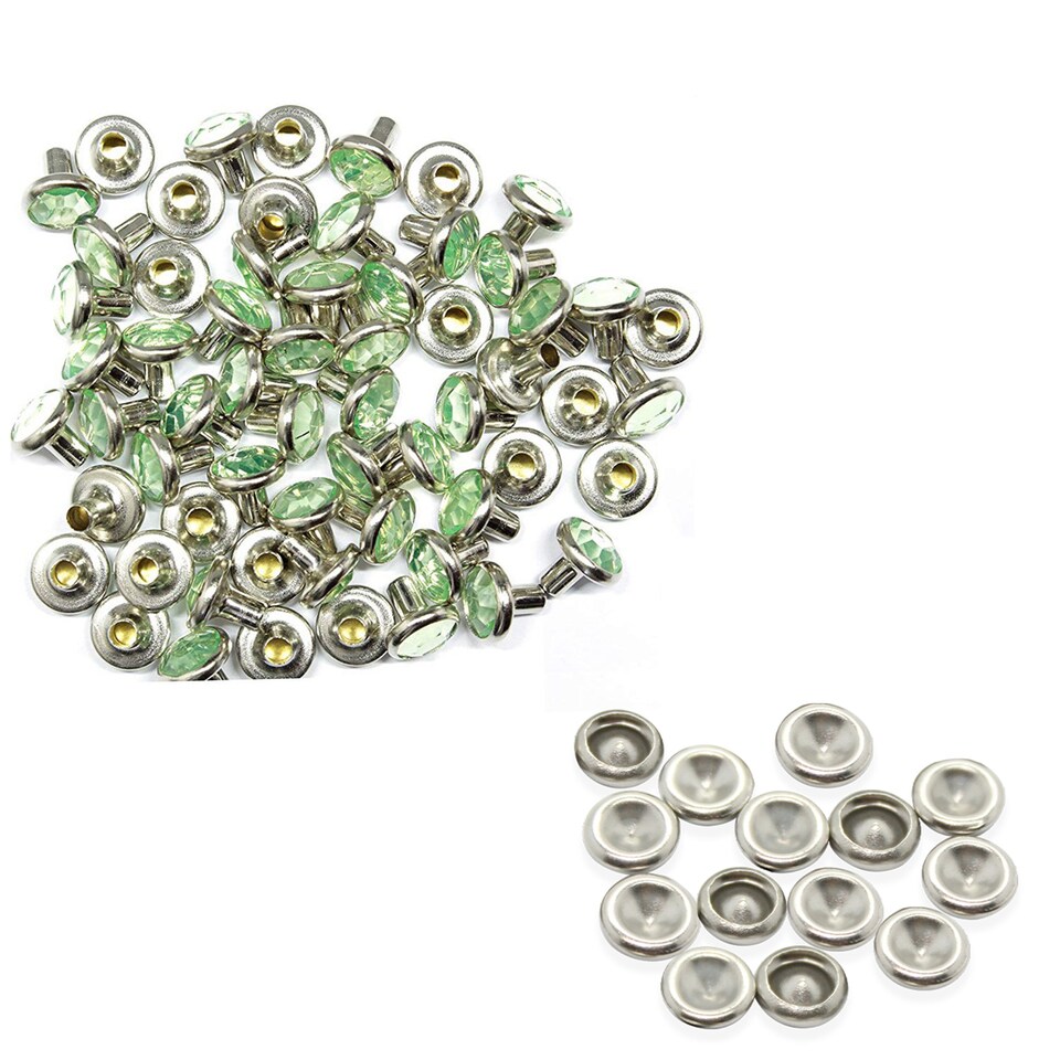 image 1 of 10mm Diamante Acrylic Rhinestone Studs with Pins - Pack of 10