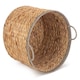 image 2 of Round Water Hyacinth Basket with Grey Rope Border Brown | Brown | L