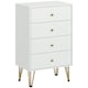 image 1 of HOMCOM Bedroom Chest of Drawers, Tallboy 4-Drawer Dresser, Modern Storage Drawer Unit with Hairpin Legs, White