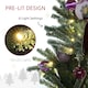 image 4 of HOMCOM 6ft Artificial Prelit Christmas Tree w/ LED Lights, Purple Ornaments
