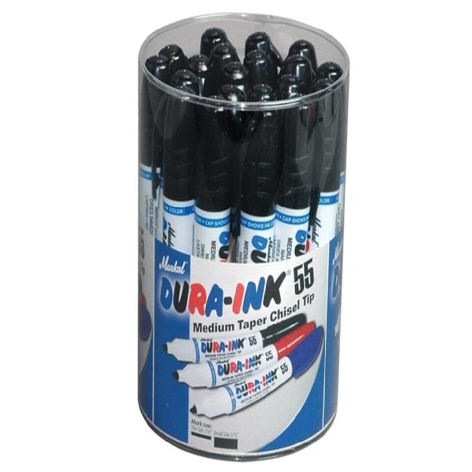 Markal Dura-Ink 55 Medium Taper Marker Black (Tub Of 20)