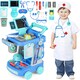 image 1 of Doctor Kit for Kids - 20-Piece Educational Medical Station Trolley Playset with Sounds & Accessories (Coral)