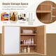image 8 of COSTWAY Bathroom Wall Cabinet Double Door Medicine Storage Brown