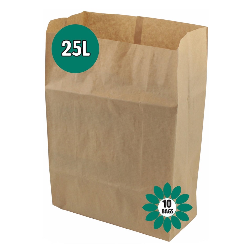 25L Paper Compostable Kerbside Caddy Liners - 10 Bags