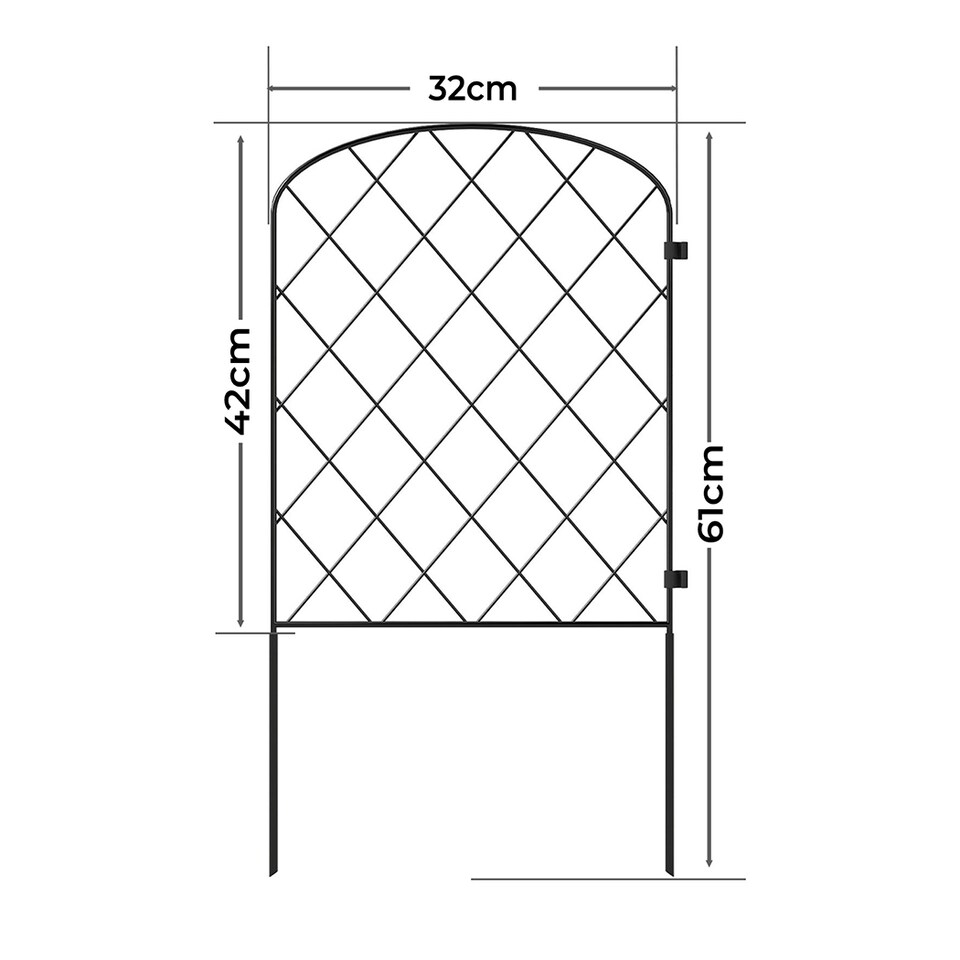 image 1 of Levede 10 Pack Metal Garden Fence Decorative Animal Barrier Pet Border Outdoor | Black