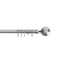 22-25mm Satin Silver Finesse Ball End Metal Curtain Pole Set 170 - 300cm | Silver | Silver