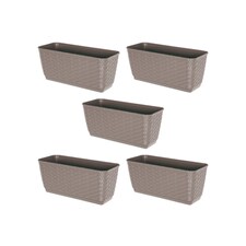 Rato Rattan Design Plant Pots Rectangle Planter Large | Cream | Beige & Set of 5 | 5