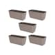 image 1 of Rato Rattan Design Plant Pots Rectangle Planter Large | Cream | Beige & Set of 5 | 5
