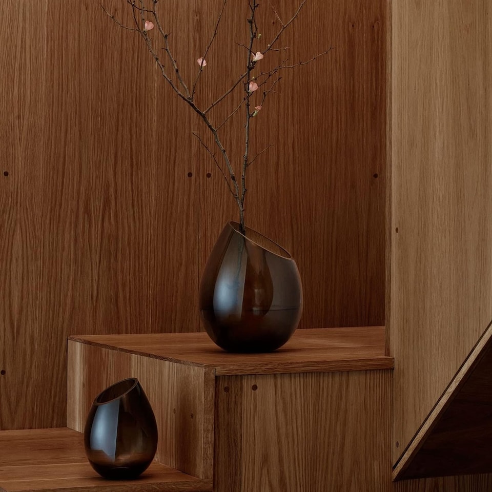 image 1 of Blomus Drop Glass Vase 12.5cm - Smoke