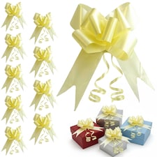 20pcs Light Yellow 30mm/3cm Large Ribbon Pull Bows for Gift Wrapping, Hampers, Florist Bouquets and Party Décor Pullbow | Yellow | Yellow