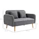 image 3 of HOMCOM 2 Seater Sofa, Modern Fabric Loveseat Sofa, Small Couch with 2 Pillows, Armrest and Wood Legs for Living Room, Bedroom, Home Office, Grey