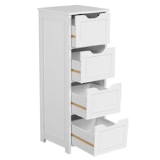 Yaheetech Slim Wooden Floor Storage Cabinet with 4 Drawers