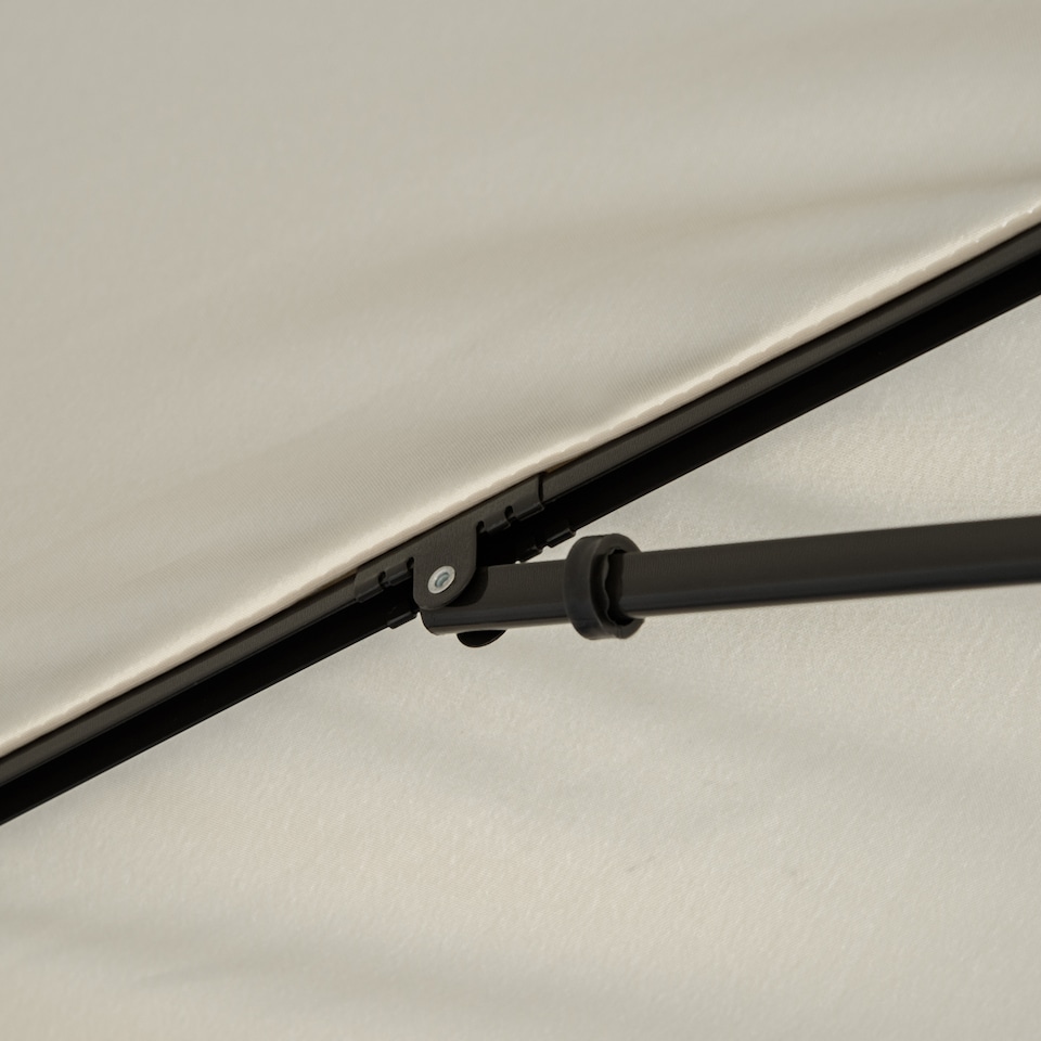 image 1 of Outsunny 2 x 1.3m Garden Parasol Umbrella, Outdoor Market Table Umbrella with Ruffles  Aluminium Pole, Rectangular Tilting Parasol Sun Shade Canopy, Beige