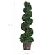 image 5 of Outsunny Set of 2 Artificial Trees, Artificial Boxwood Spiral Topiary Trees Potted Decorative Plant Indoor Decor 120cm