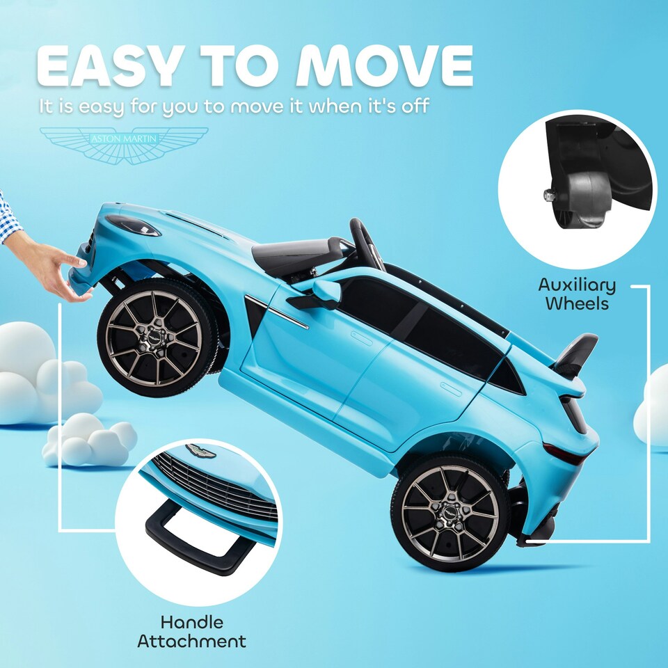 image 1 of AIYAPLAY Aston Martin DBX Licensed 12V Kids Electric Car w/ Remote, Blue