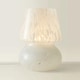 image 3 of ValueLights Beau White Confetti Glass Table Lamp Tapered Lampshade Bedside Light - Bulb Included