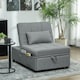 image 2 of HOMCOM 4-in-1 Sofa Bed, Convertible Sleeper Chair Bed with Adjustable Backrest, Fabric Pull Out Chaise Lounge with Pockets for Living Room, Bedroom, Home Office, Small Space, Light Grey | Grey | Light Grey