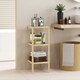 image 8 of 4-Tier Bathroom Storage Shelving Unit, Freestanding Bamboo Shelves, Natural Cream
