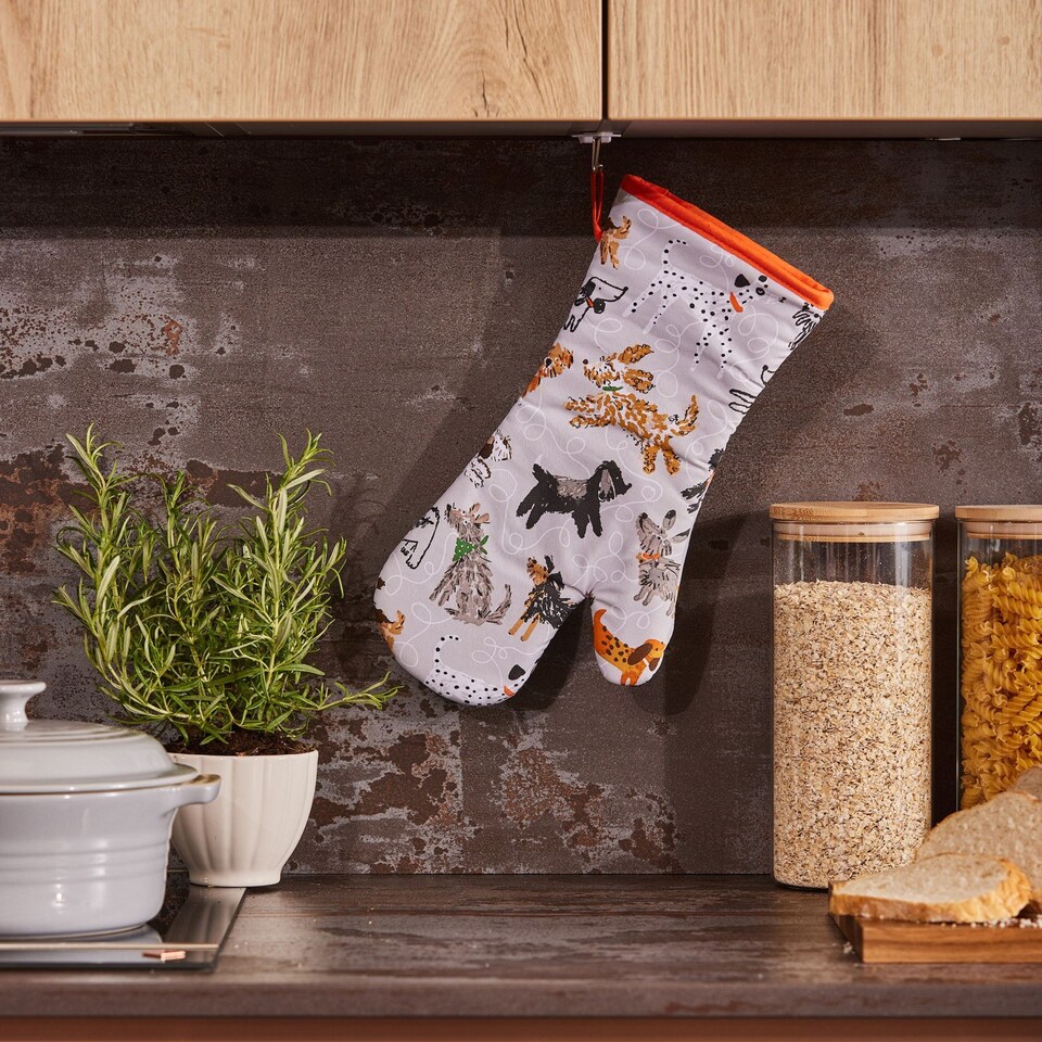 image 1 of Ulster Weavers Dog Days Gauntlet Oven Glove Grey