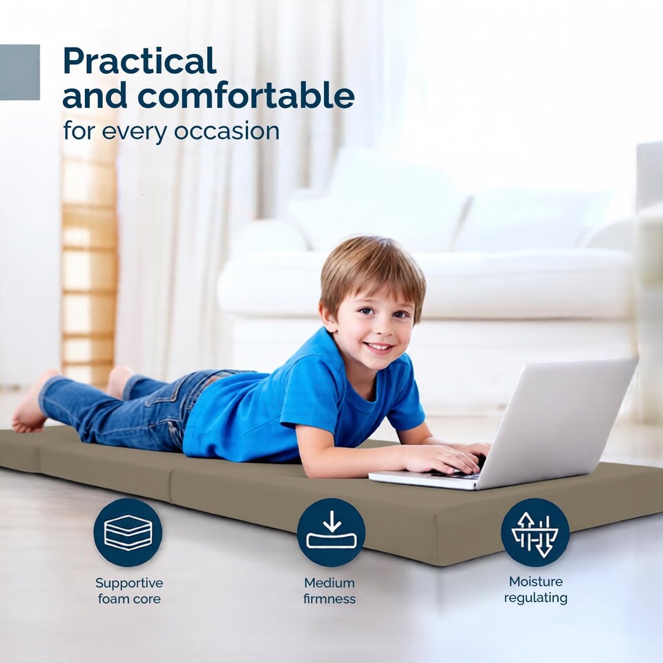 image 1 of Tri Fold Fold Out Z Bed Futon Sofa Chair Mattress