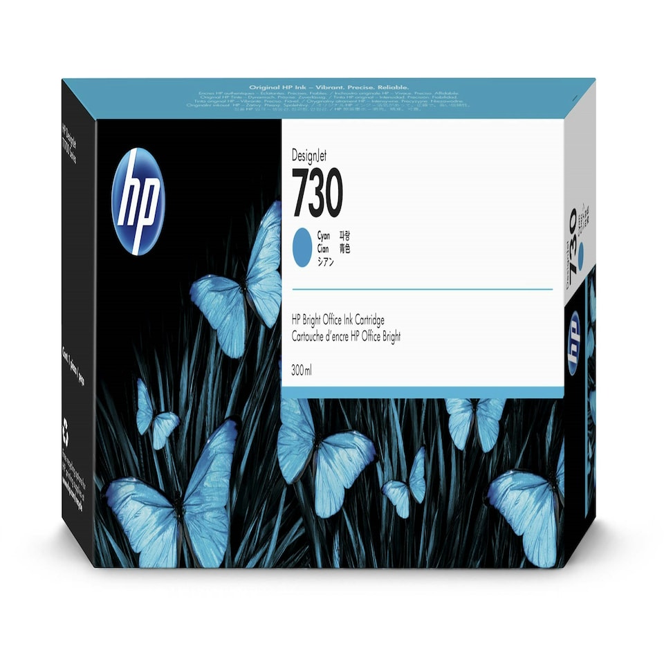 HP No 730 Cyan High Capacity Ink Cartridge 300ml - P2V68A N/A