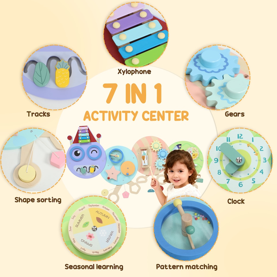 image 1 of AIYAPLAY Caterpillar Busy Board, Sensory Wall Toy for Toddlers 3+