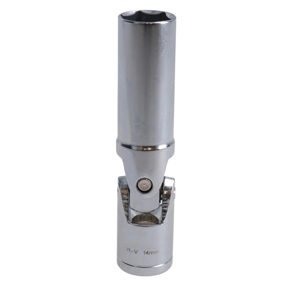 image 1 of 14mm Glow Plug Removal Socket 3/8" Drive Universal Joint Flexi Deep Diesel Engine