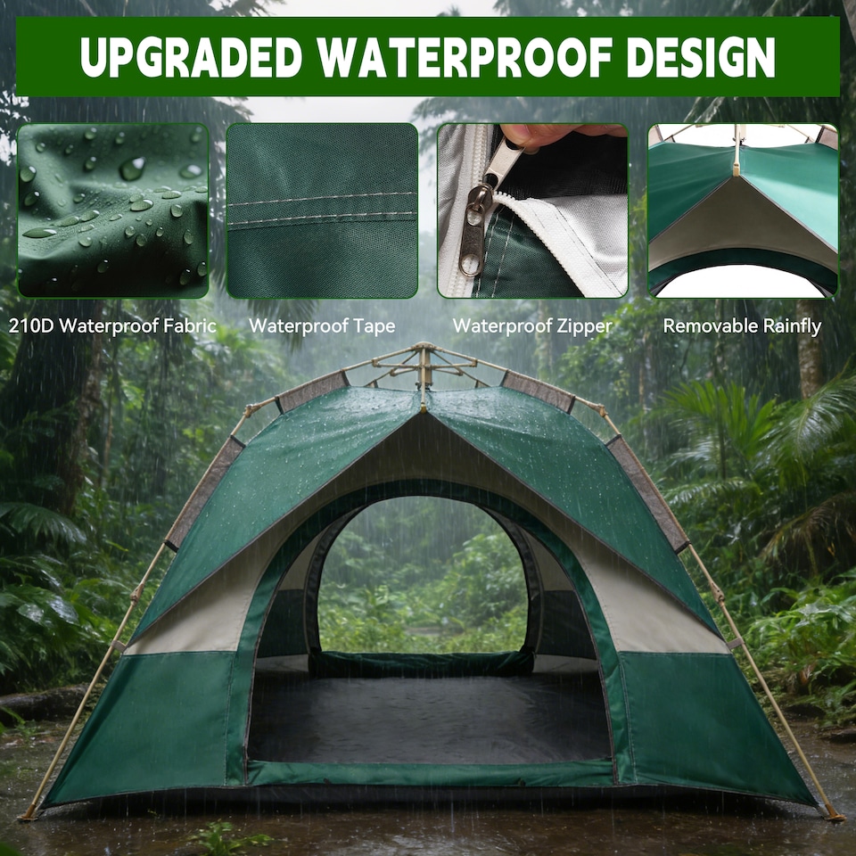 image 1 of 4-6 Person Family Multicoloured Camping Tent