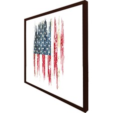 American grunge flag (Picture Frame) Brown | S