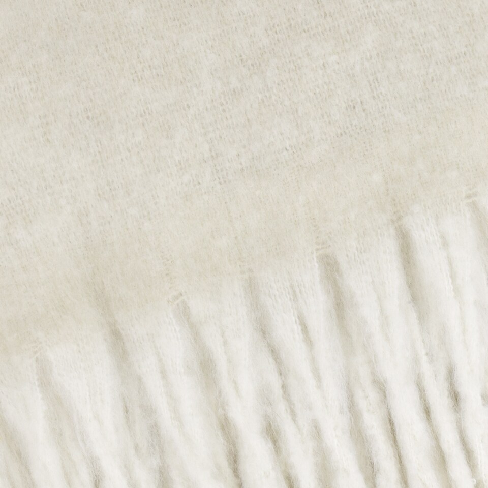 image 1 of Furn Cozy Woven Tasselled Throw | Cream | Ecru | 1