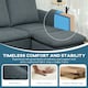 image 8 of HOMCOM 3 Seater Corner Sofa Couch Settee with Chaise Lounge, Charcoal Grey 