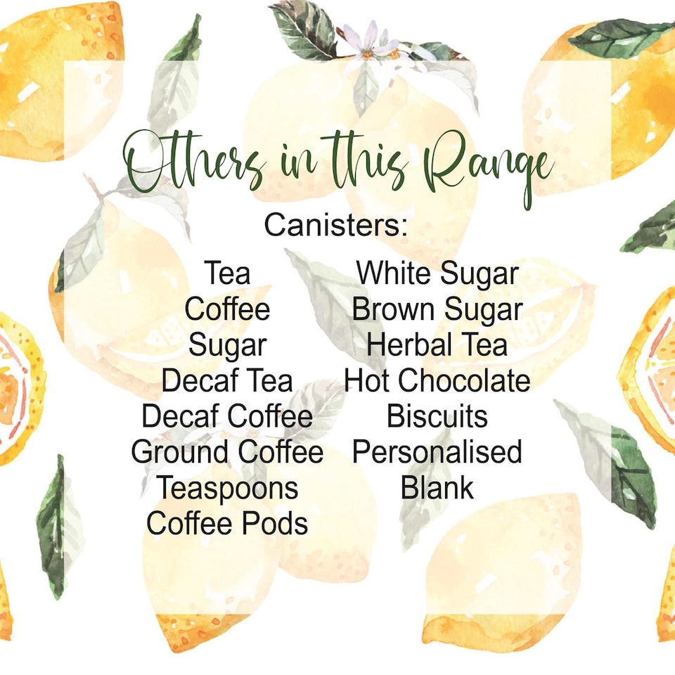 image 1 of Lemons Large Decaf Coffee Canister