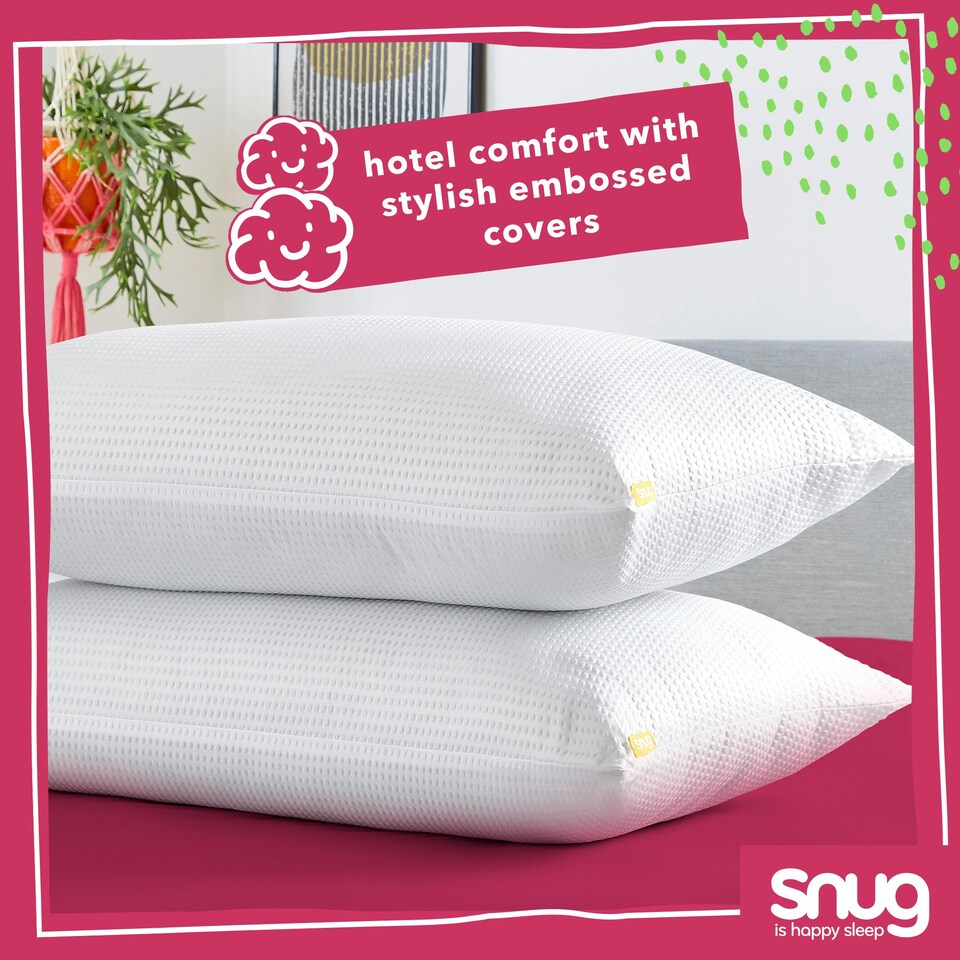 image 1 of Snug Blissful Bedtime Bed Pillows, Hypoallergenic, Soft Medium Support, 2 Pack