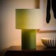 image 3 of ValueLights Bobby Green Colour Clash Duo Fabric Table Lamp | Green
