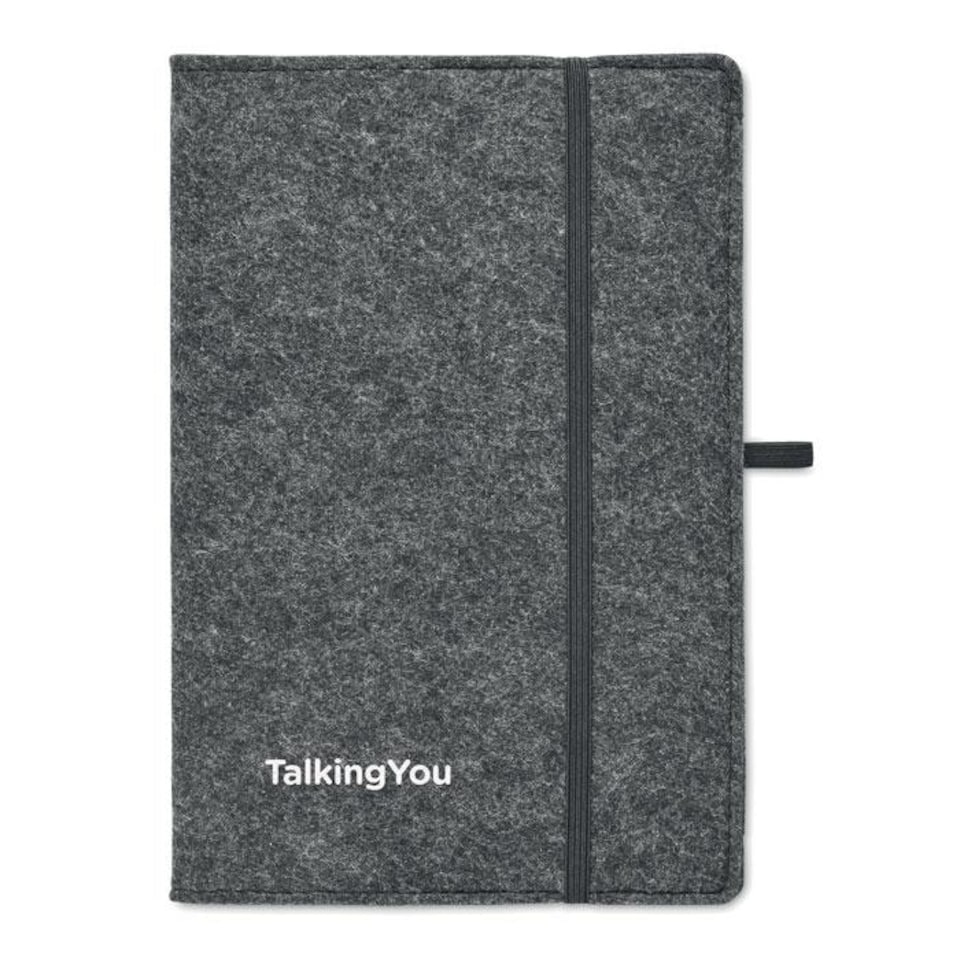 image 1 of MidOcean Feltbook A5 Notebook - Stone Grey - 1.6cm x 15cm x 22cm