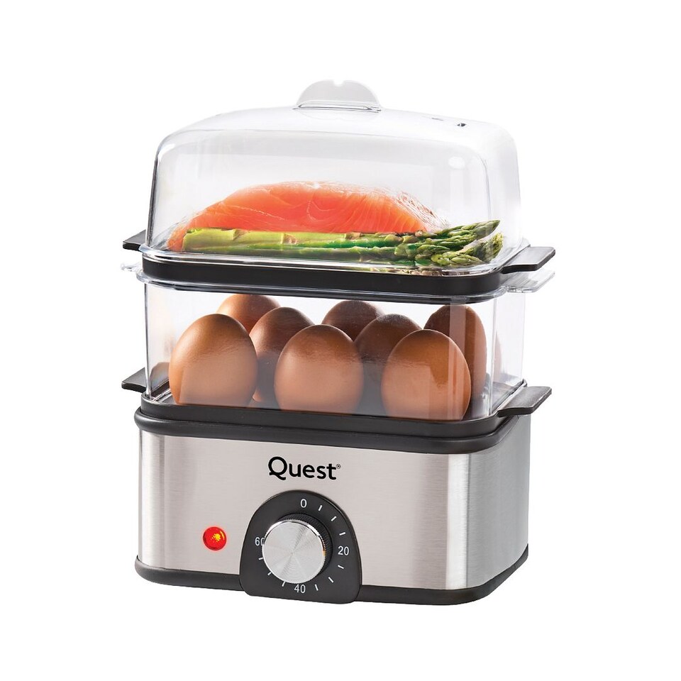 Quest 2-Tier Stainless Steel Egg Boiler & Food Steamer