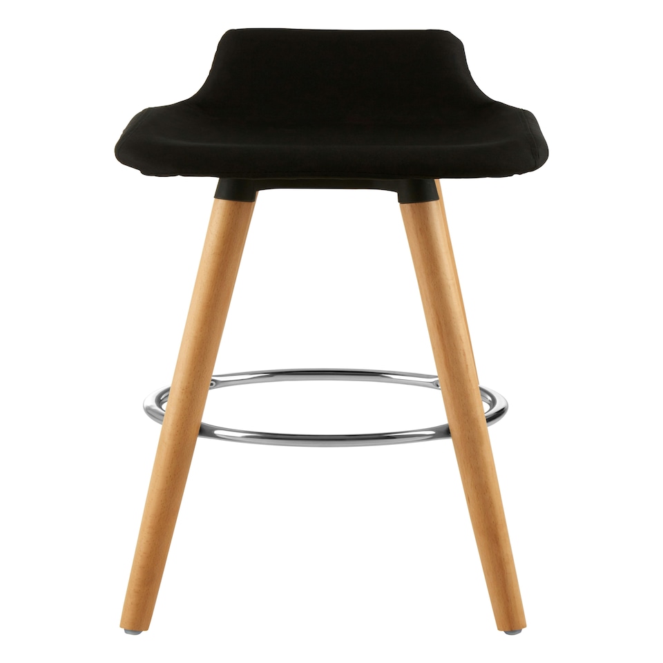 image 1 of Interiors by Premier Black Bar Stool, Comfortable Seating Breakfast Bar Stool, Space-Saver Kitchen Stool, Easy to Clean Stool