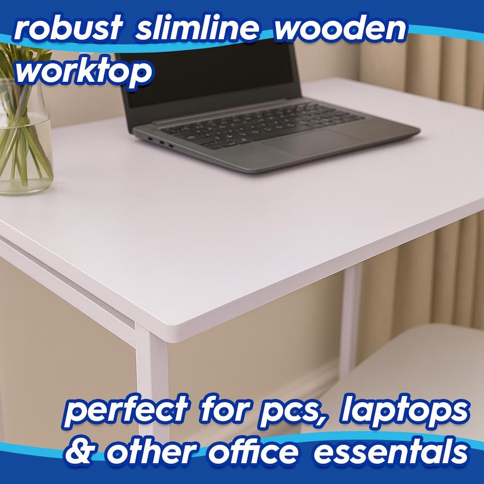 image 1 of Harbour Housewares Deluxe Wooden Folding Desk - 80cm - Lilac | White | White