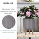 image 5 of Modern Ribbed Taupe Cylinder Planter on Legs, Round Pot Plant Stand Indoor D24 H32 cm, 7.6 ltrs Cap.