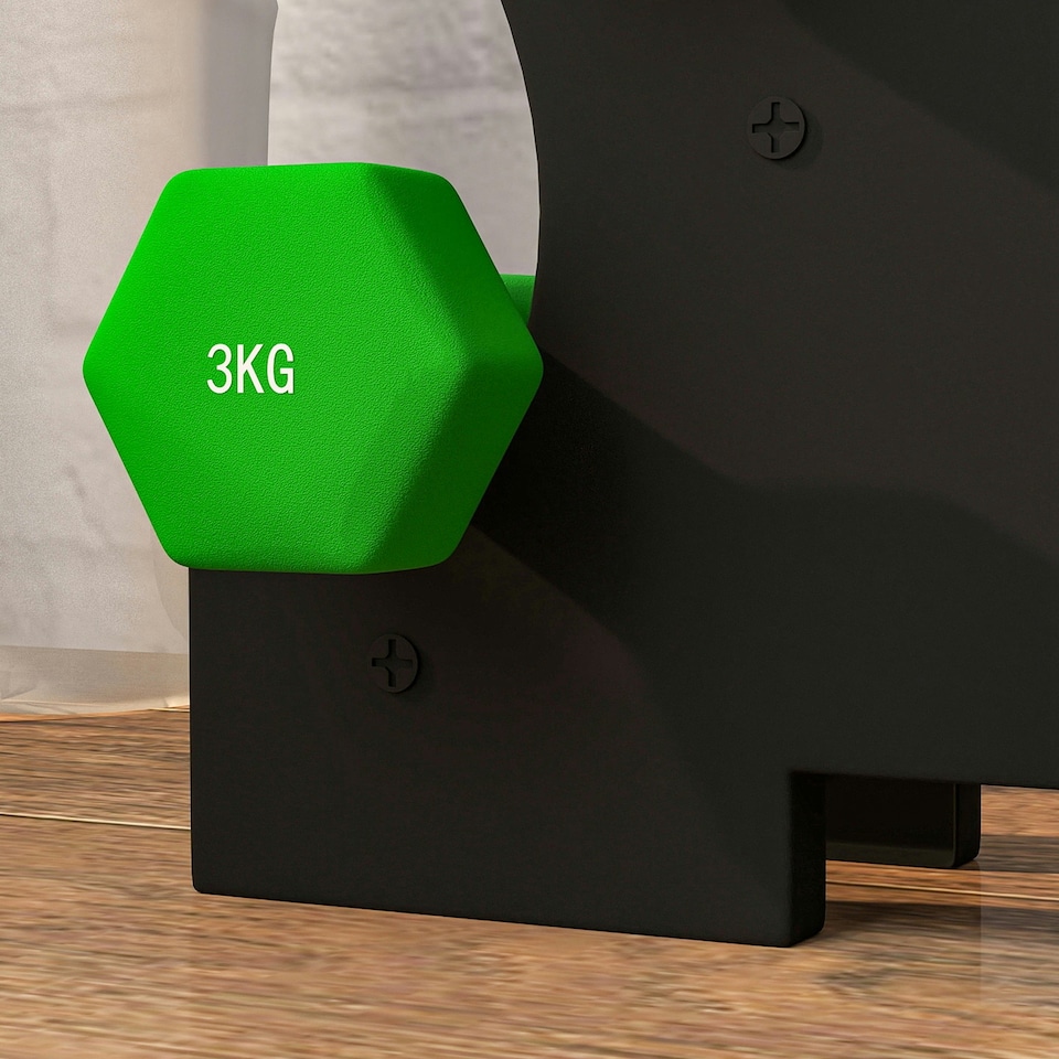 image 1 of SPORTNOW Hex Dumbbells Set with Dumbbells Rack, 2 x 1kg, 2 x 2kg, 2 x 3kg